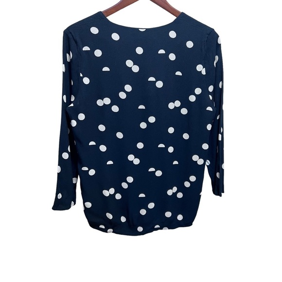 Selected Femme Navy Blue & White Polka Dot Vneck Sweater Size 34 - Picture 2 of 11